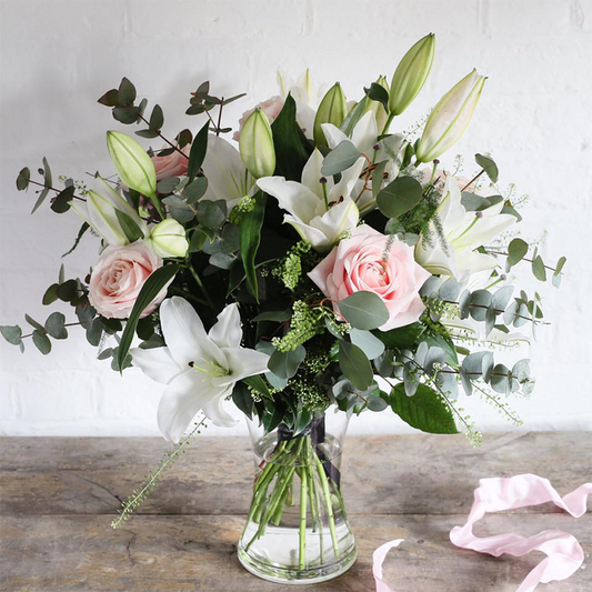 Pastel Rose and Lily Hand-tied