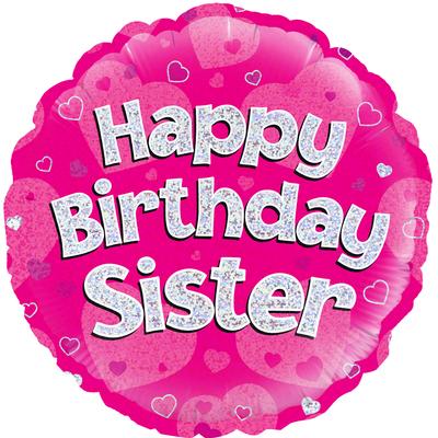 18 Foil Balloon - Happy Birthday Sister