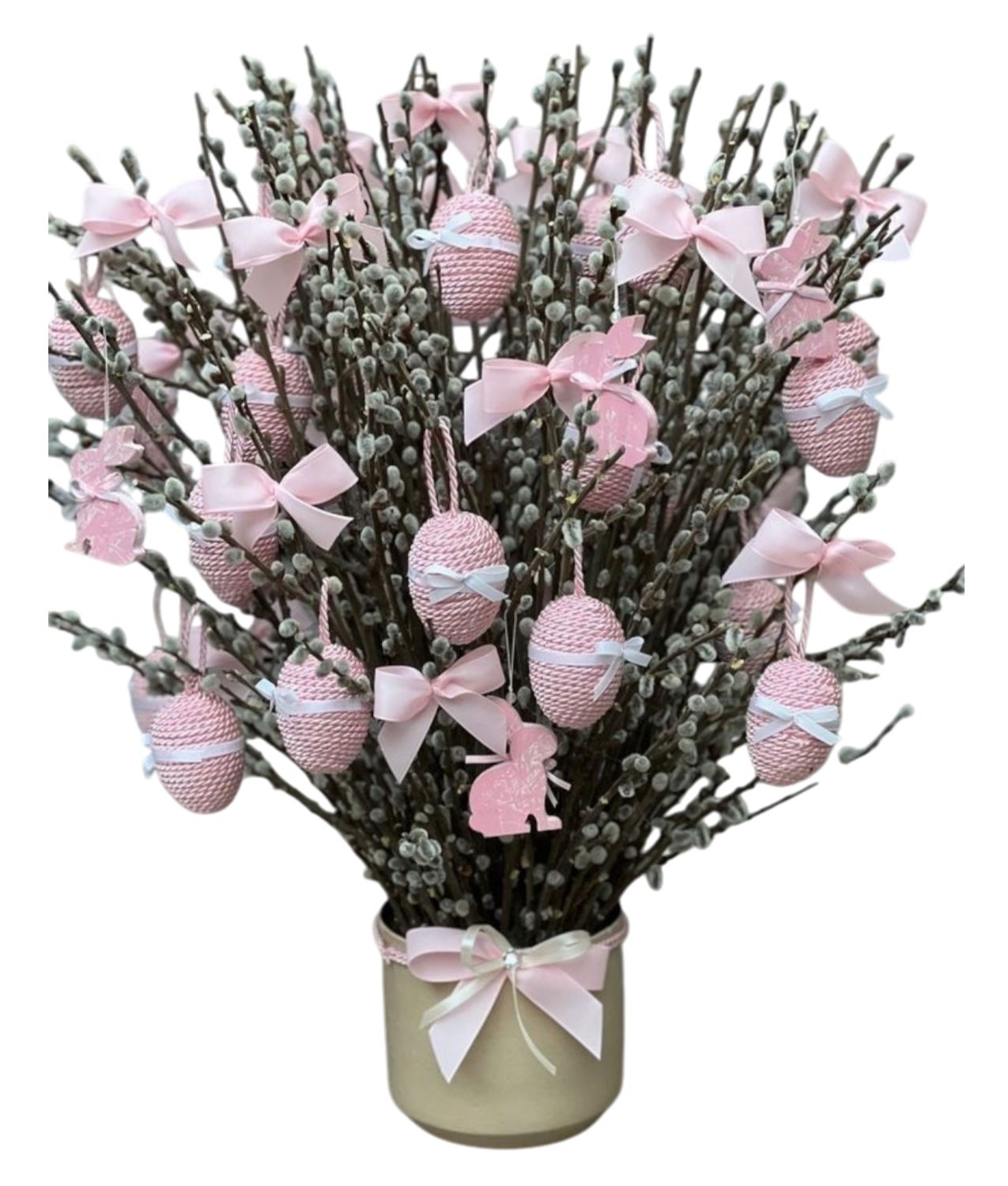 Gorgeous Pot Arrangement of Catkins and Eggs