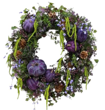 Purple Pumpkin Vintage Wreath